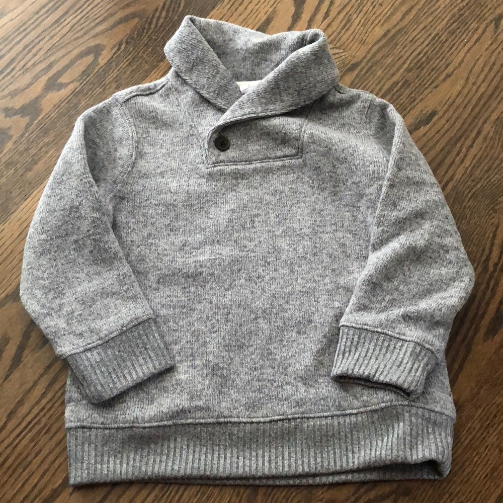 Janie and Jack cowl neck heather gray pull over